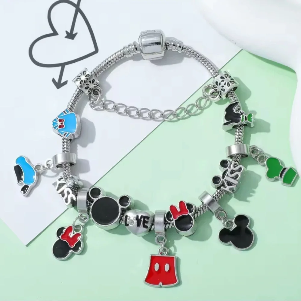 925 Sterling Silver Disney Mickey Mouse & Friends Heads and Hats Charm Bracelet
